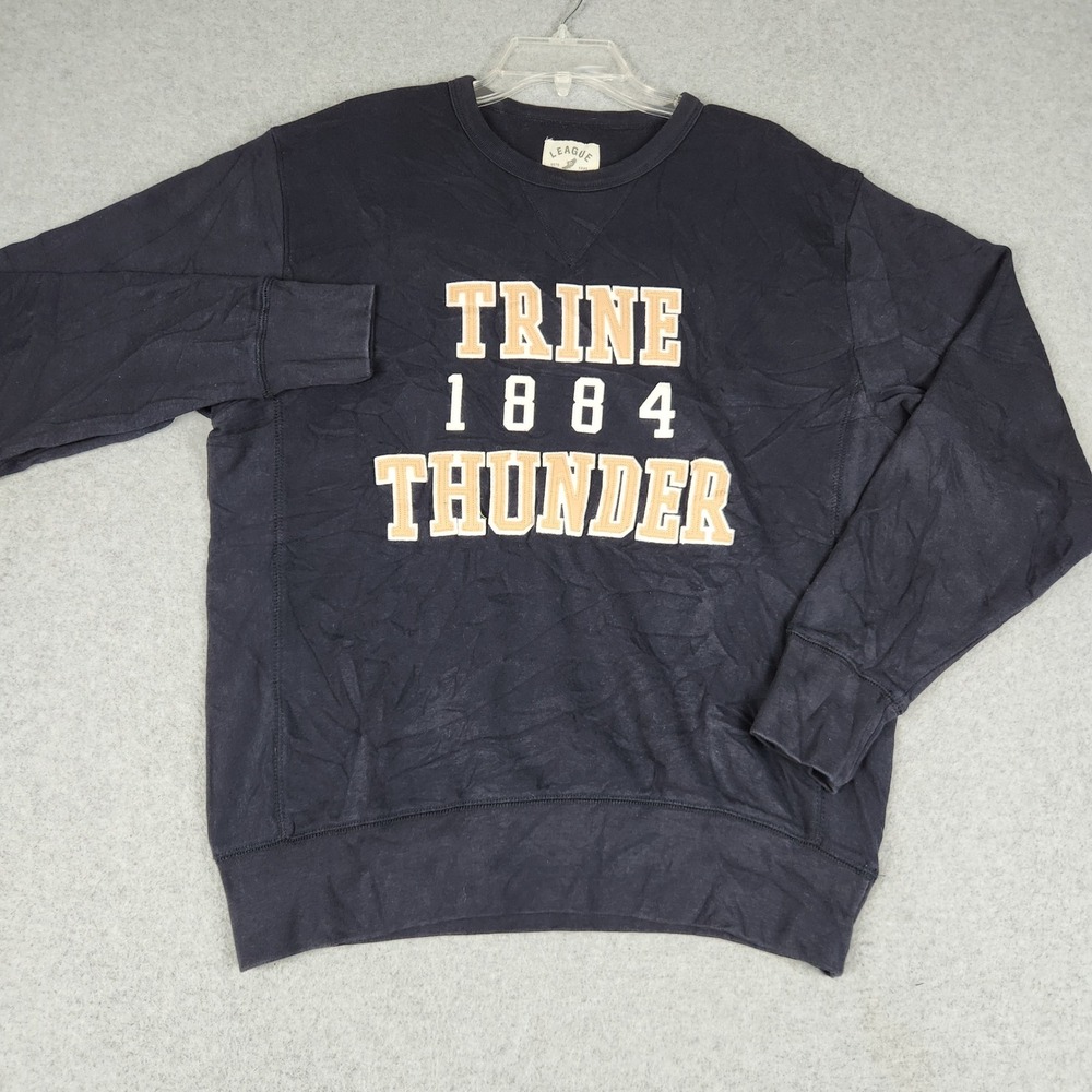 League Sweatshirt Men Medium Navy Trine 1884 Thunder Collegiate Graphic Pullover